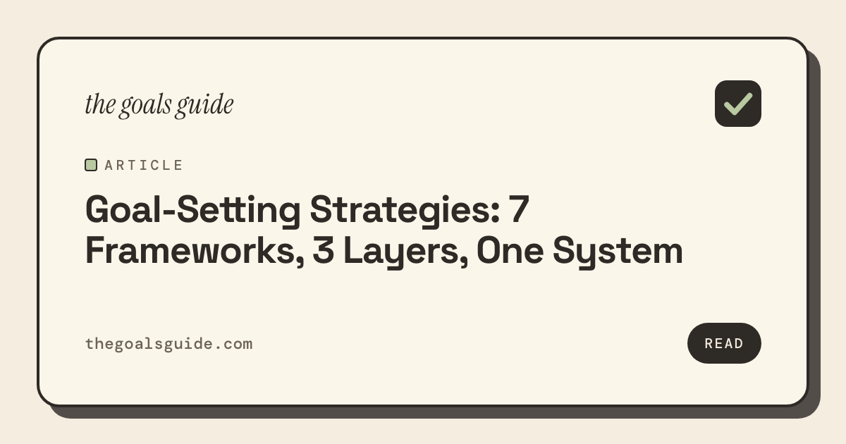 Goal Setting Strategies: 7 Frameworks, 3 Layers, One System